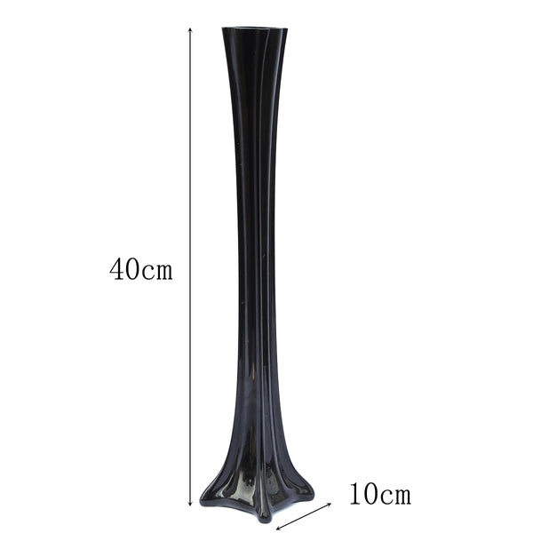 Eiffel Tower Glass Wedding Vase 16" (40cm) - Black
