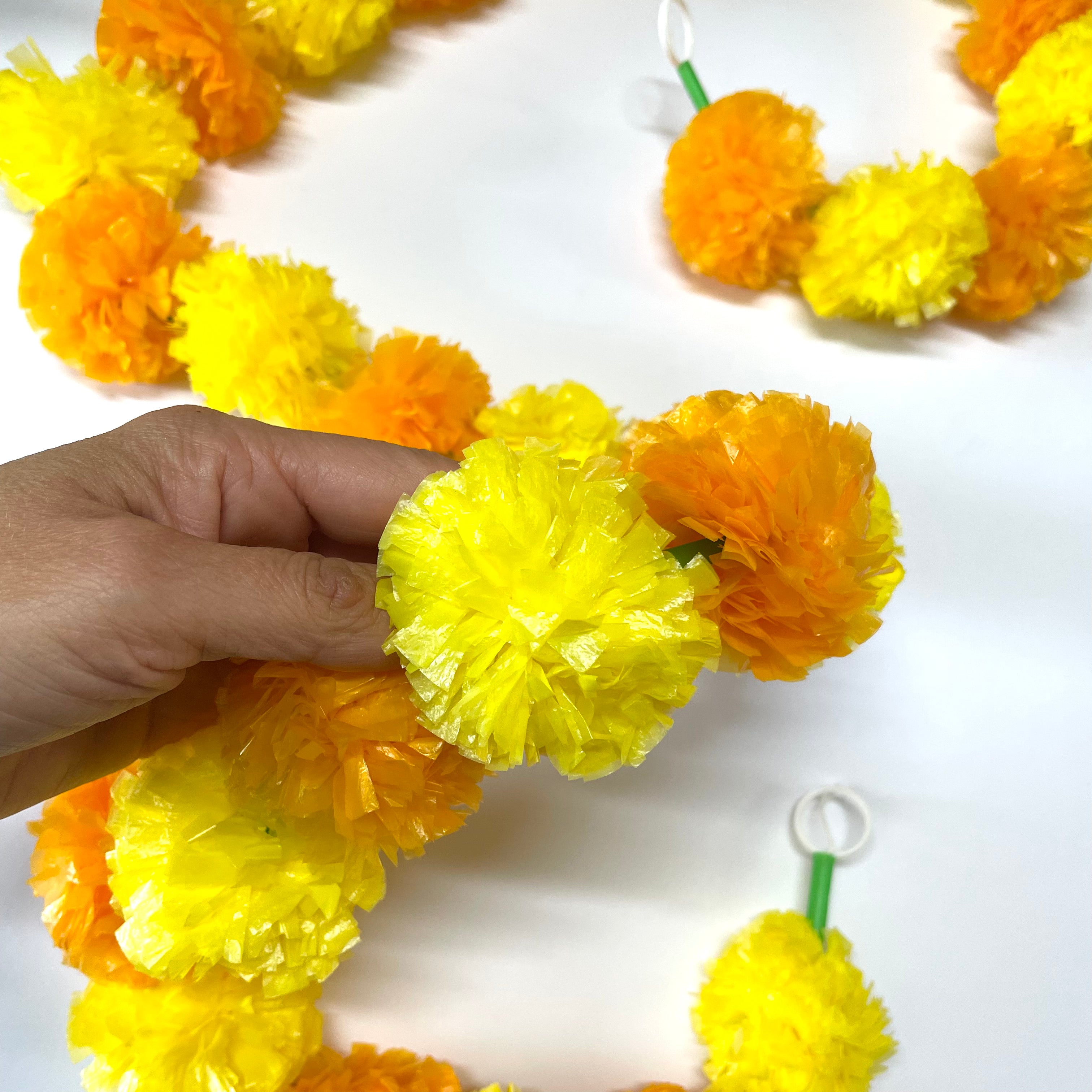 Marigold Day of the Dead Flower Garland - Yellow & Orange