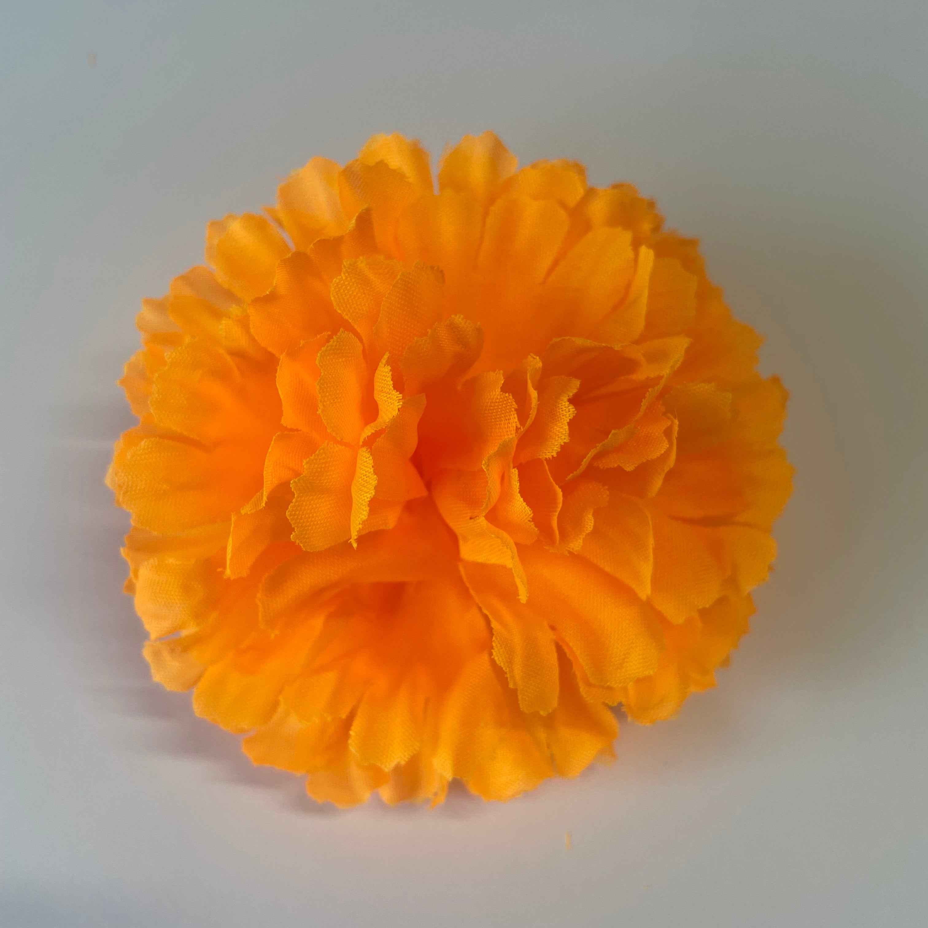 Artificial Silk Flower Heads - Vibrant Orange Marigold Style 37 - 1pc