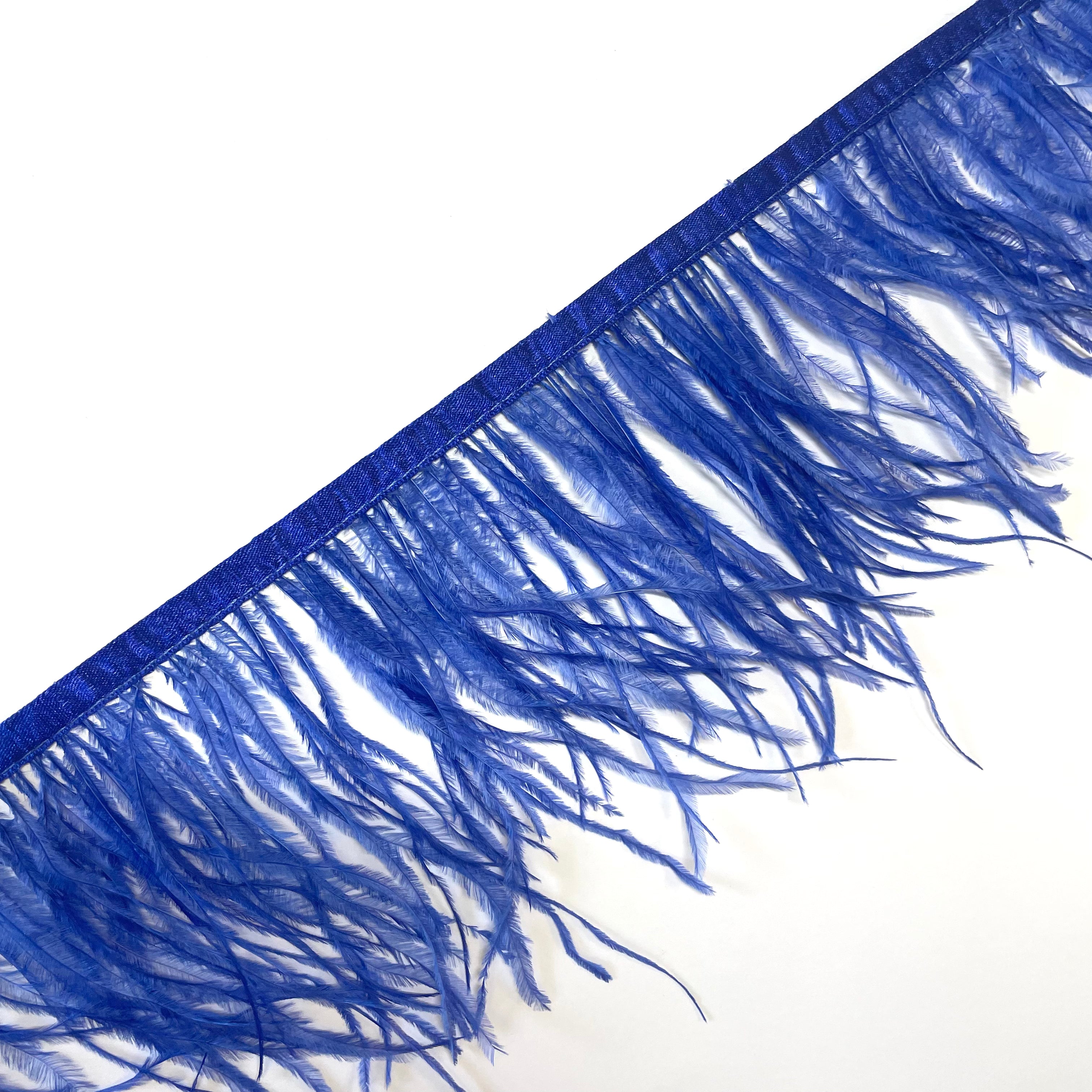 Ostrich Feathers Strung per 10cm - Royal Blue