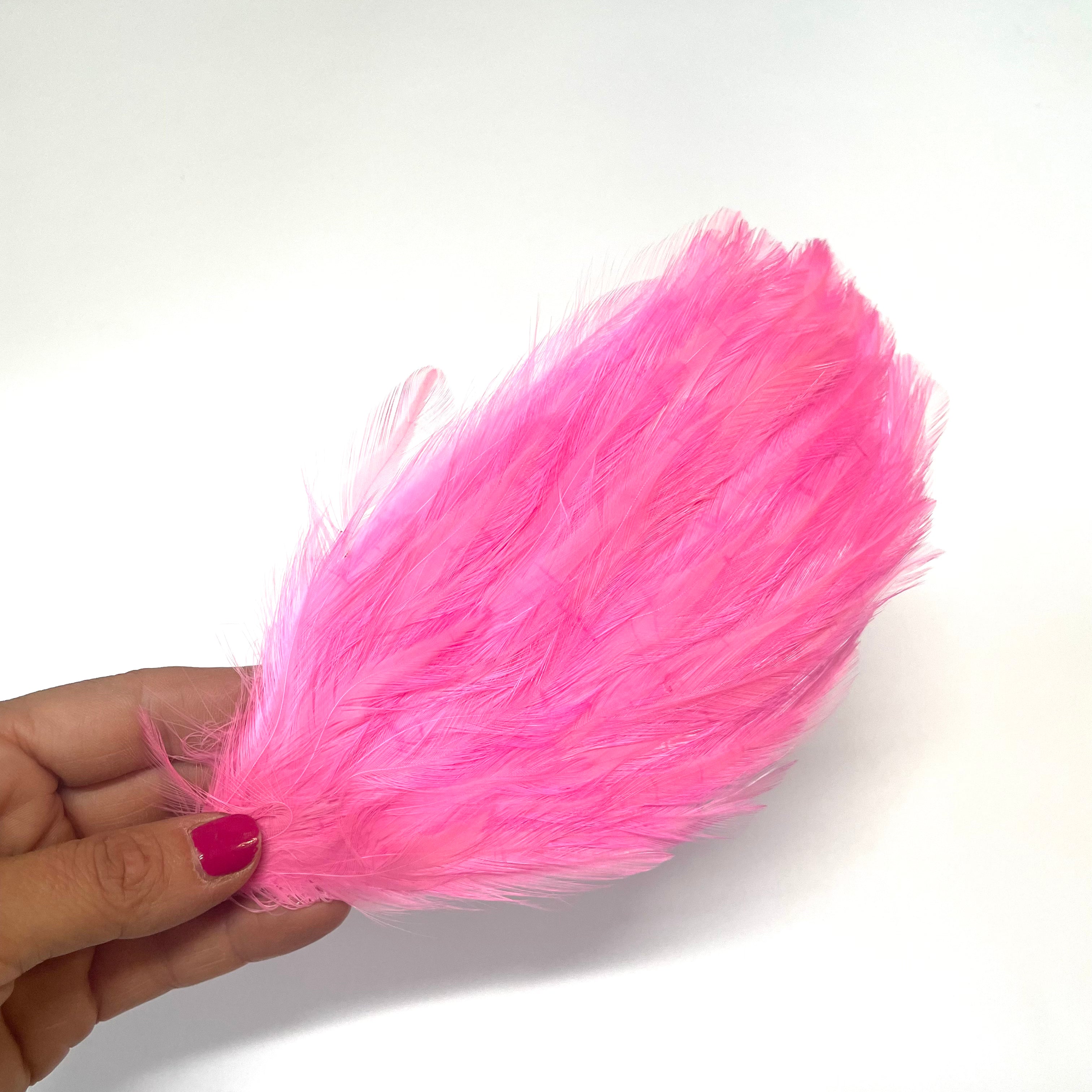 Coque Hackle Feather Pad - Hot Pink