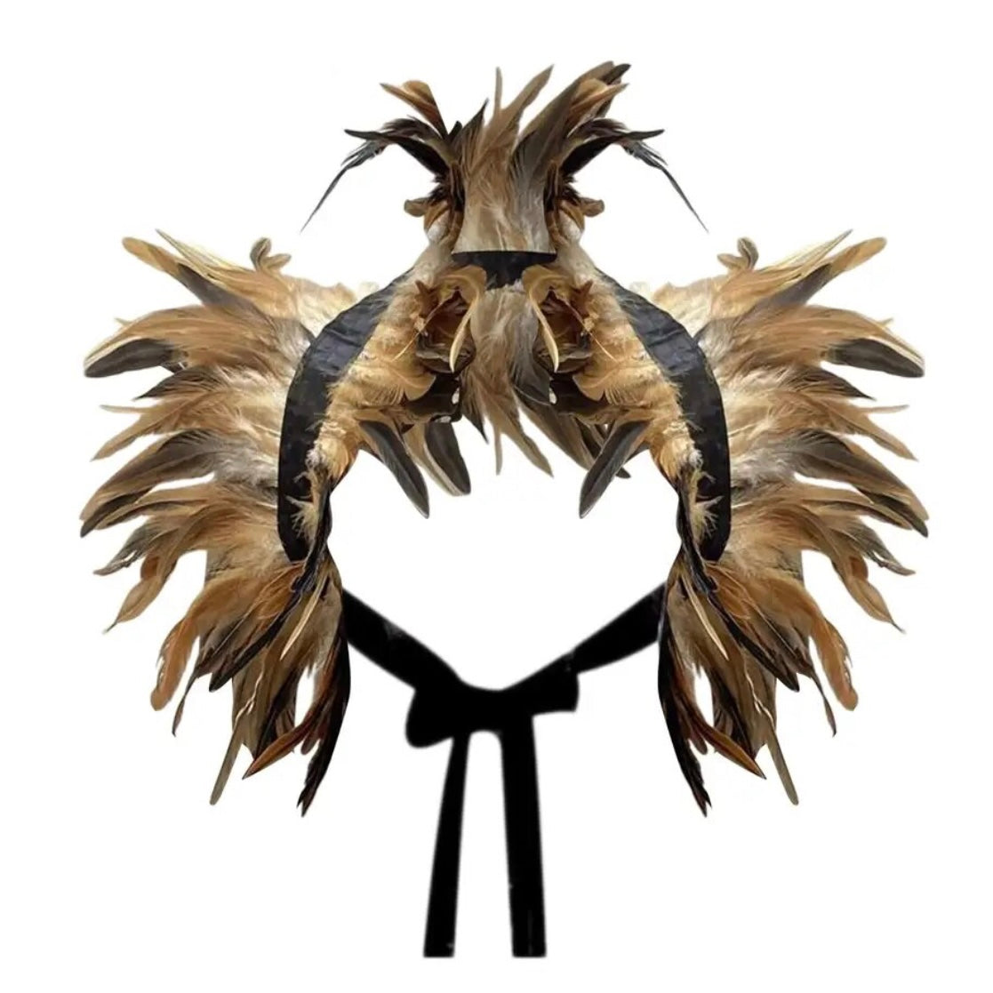 Victorian Cosplay Goth Feather Body Harness - Natural (Style 2)