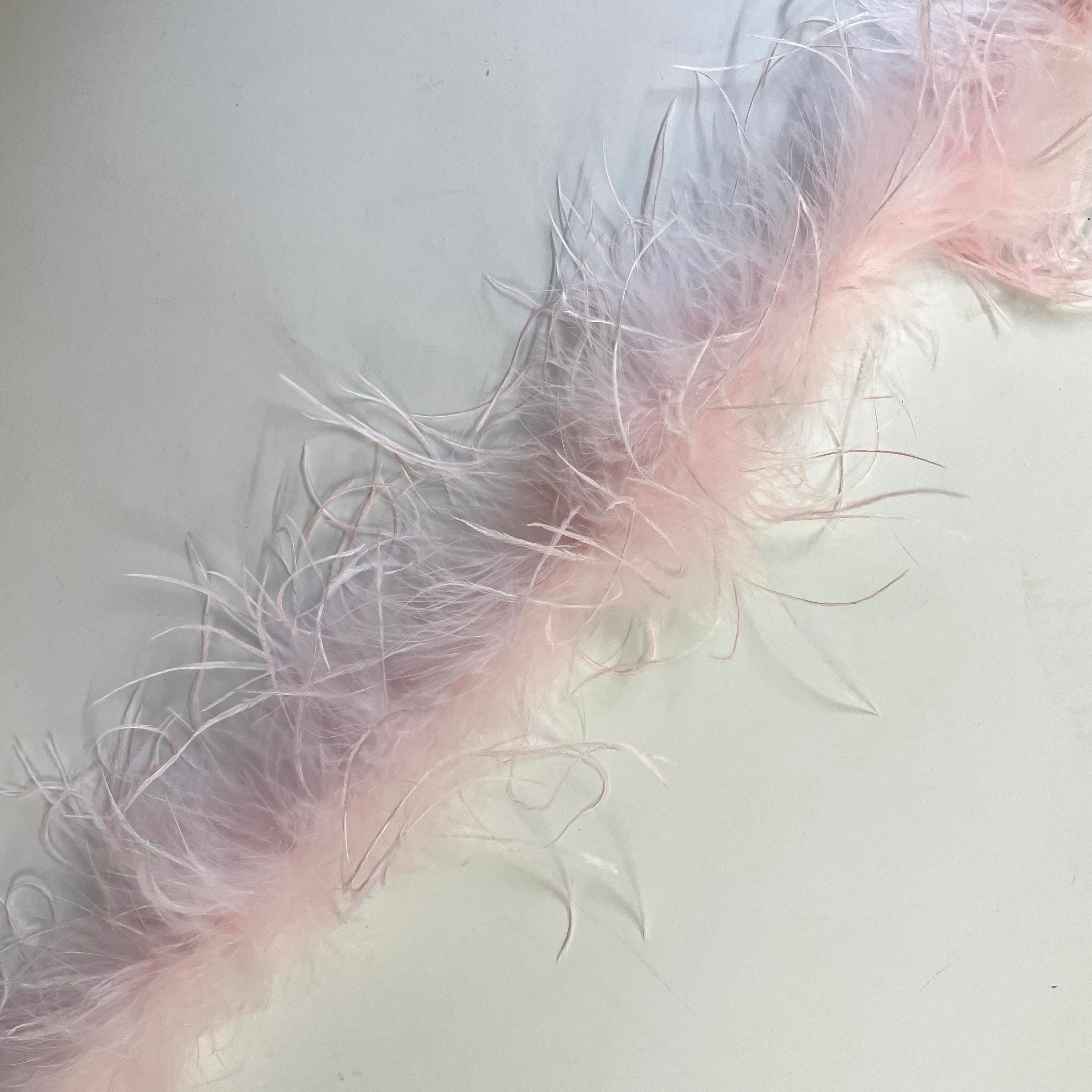Ostrich & Marabou Feather Boa - Light Pink