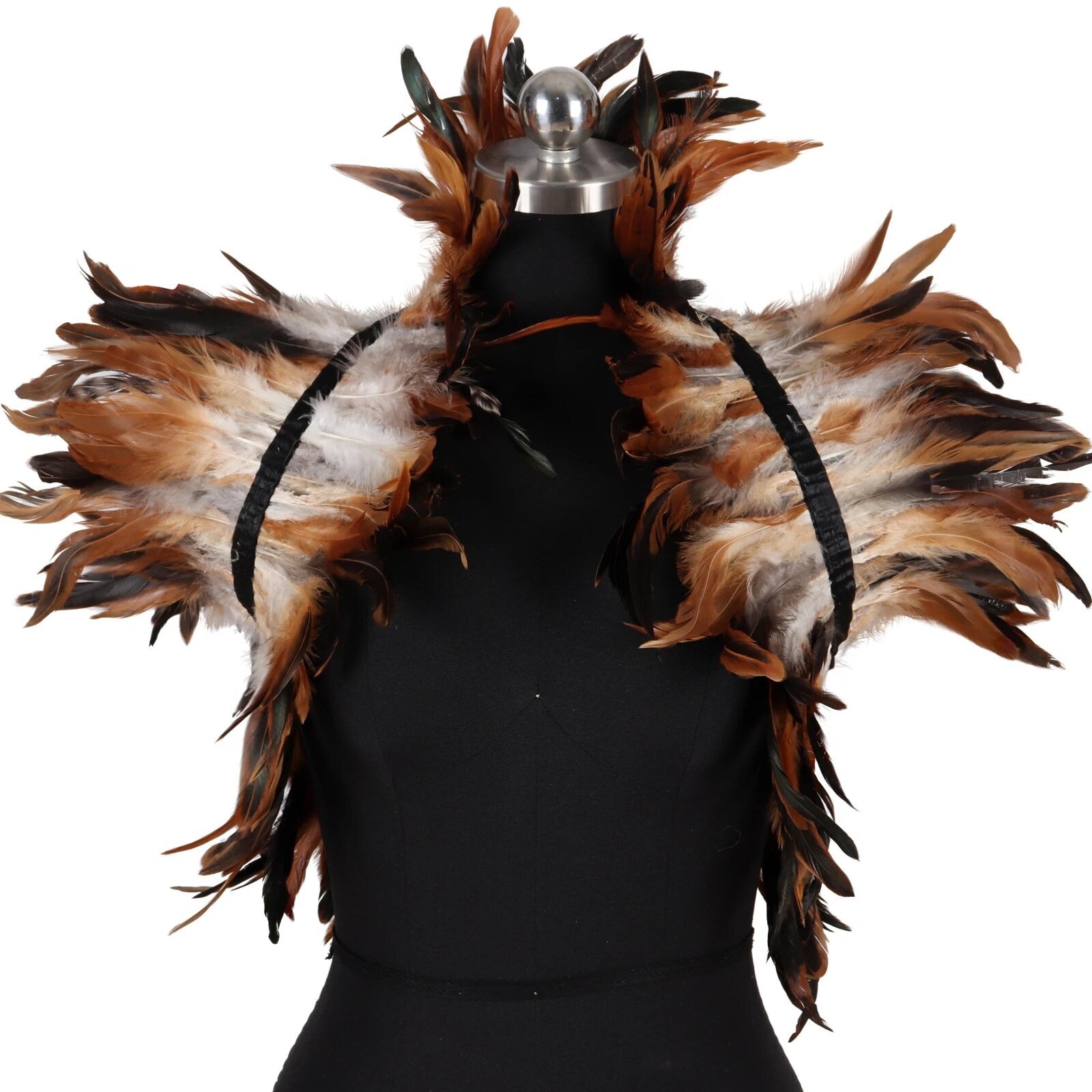 Victorian Cosplay Goth Feather Body Harness - Natural (Style 2)