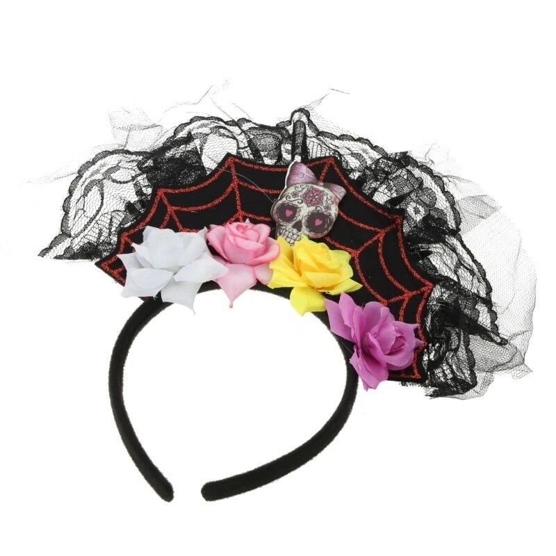 Halloween Day of the Dead Floral Flower Headband - Style 3