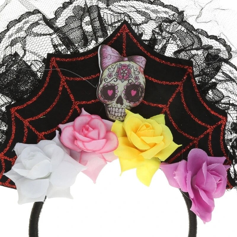 Halloween Day of the Dead Floral Flower Headband - Style 3