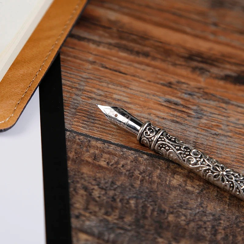 Natural Barred Turkey Retro Feather Calligraphy Dip Quill Pen
