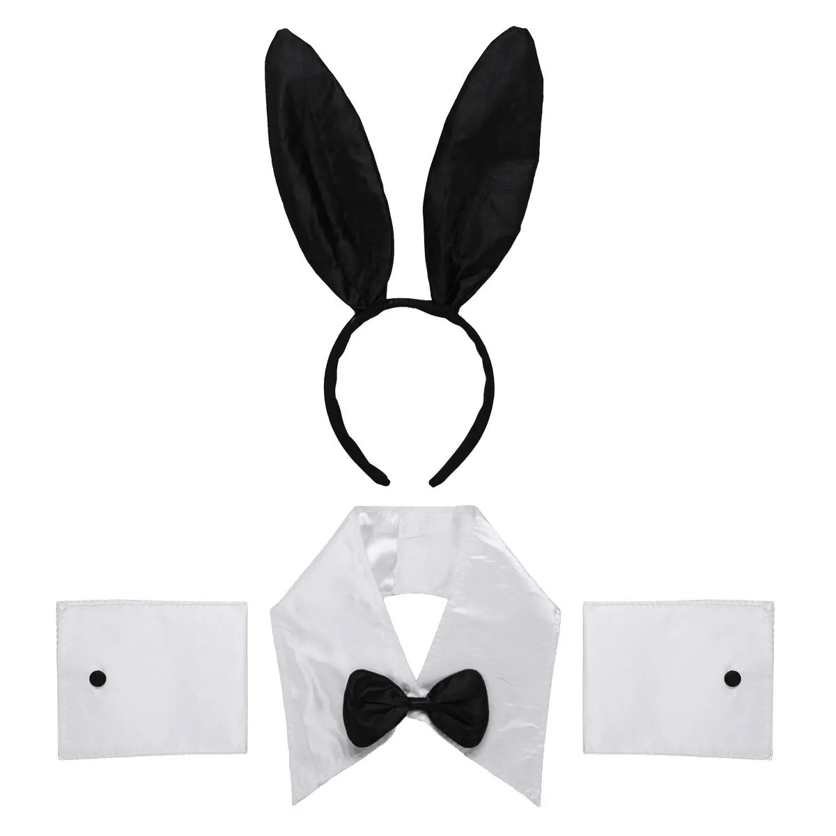 Sexy Playboy Bunny Rabbit Accessories Pack - Cuffs, Ears & Collar Bow Tie