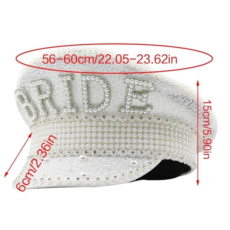 Pearl & Sequin Bridal Bride to Be Hens Festival Hat - Style 4