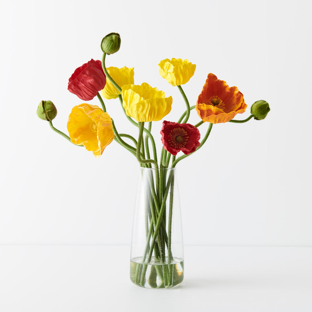 Arrangement Poppy Mix in Vase - Orange Assorted