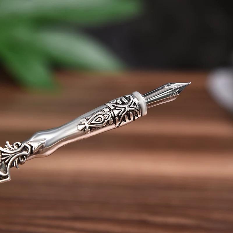 Metallic Gold Turkey Retro Feather Calligraphy Dip Quill Pen