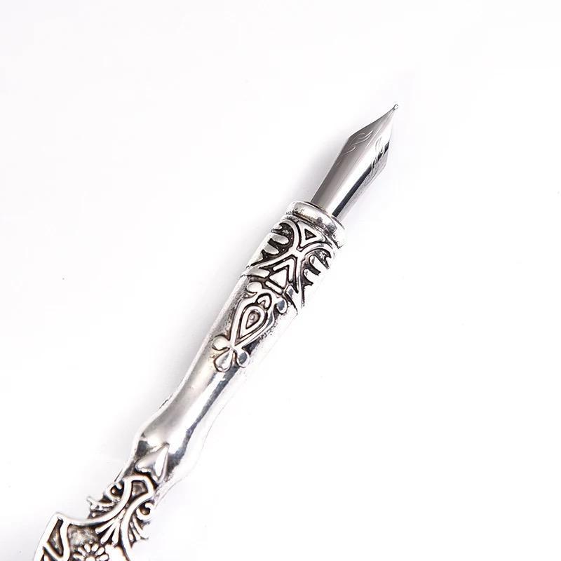 Metallic Gold Turkey Retro Feather Calligraphy Dip Quill Pen