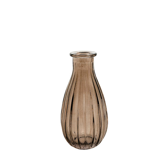 Glass Vintage Bottle Cafe Bud Vase (7x14.5cmH) Dark Brown