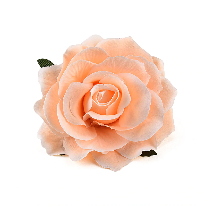 Artificial Silk Flower Head - Apricot Rose Style 134 - 1pc