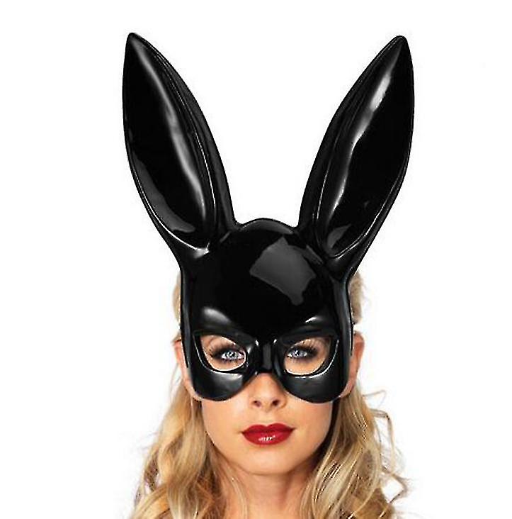 Masquerade Sexy Playboy Bunny Rabbit Ears Mask - Gloss Black