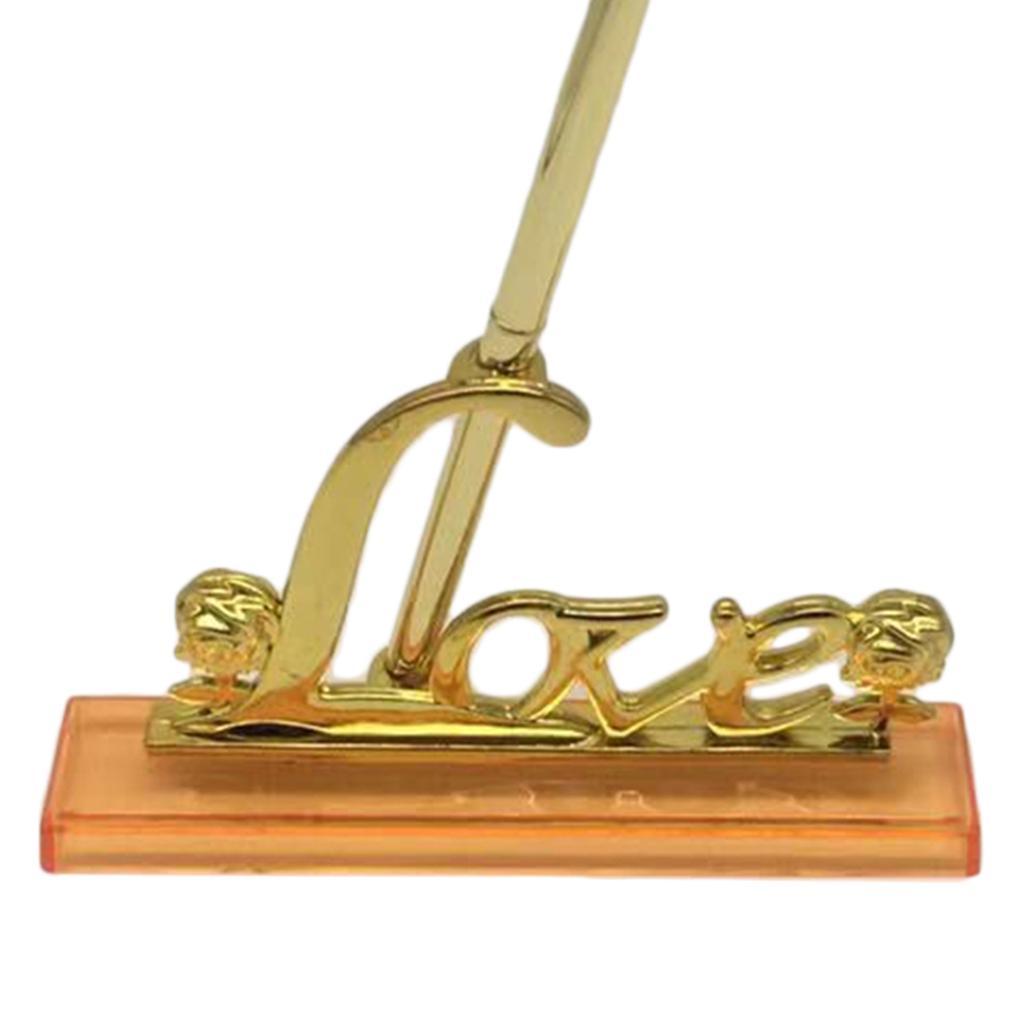 Wedding Signing Pen with LOVE Holder - Gold