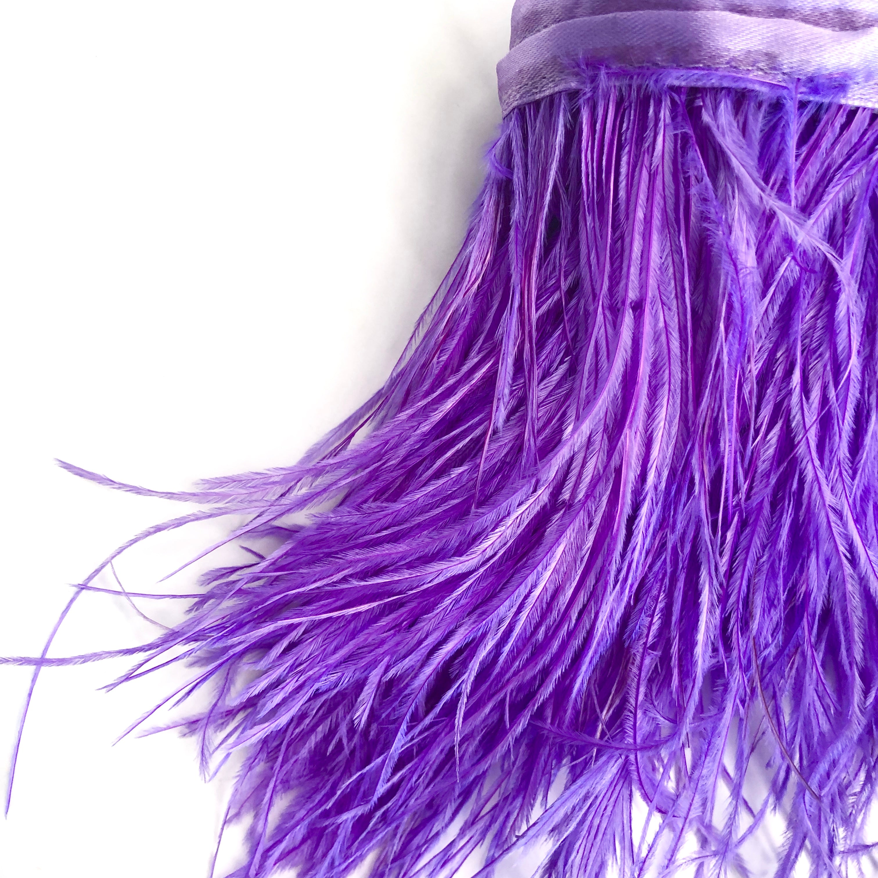 Ostrich Feathers Strung per 10cm - Purple