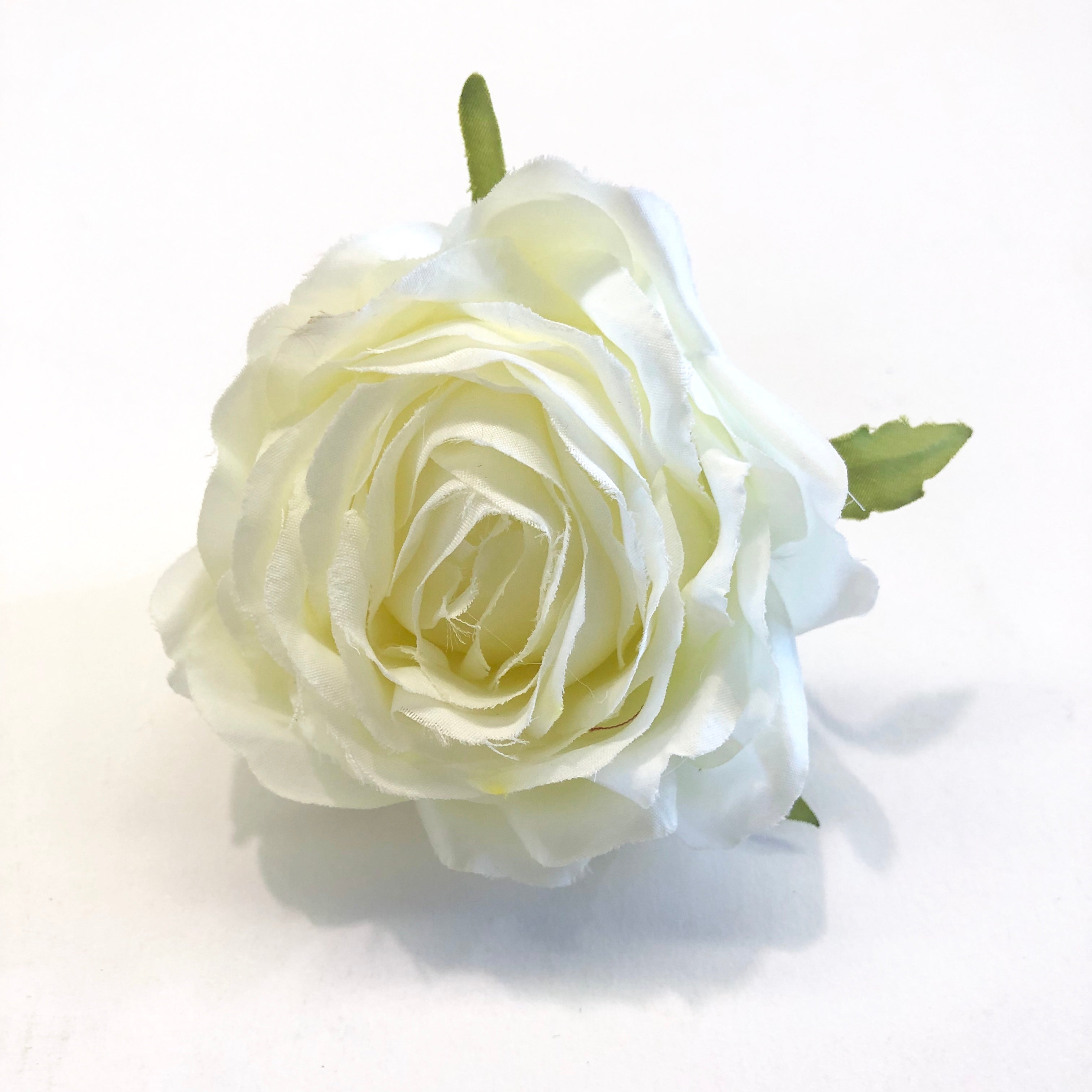 Artificial Silk Flower Head - Ivory Rose Style 88 - 1pc