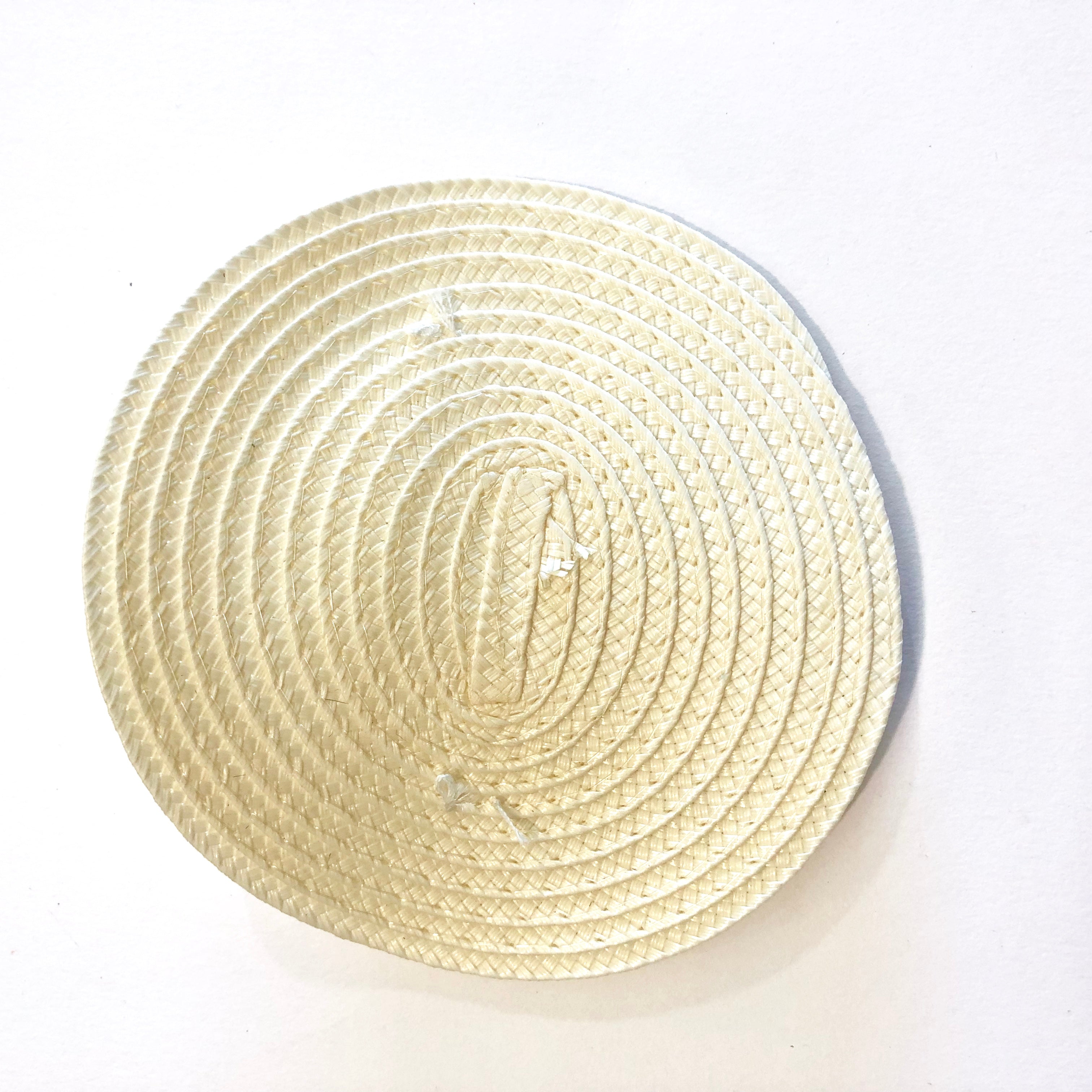 Polybraid 100mm Round Disc Millinery Fascinator Base with Comb x 5 pcs - Ivory ((SECONDS))