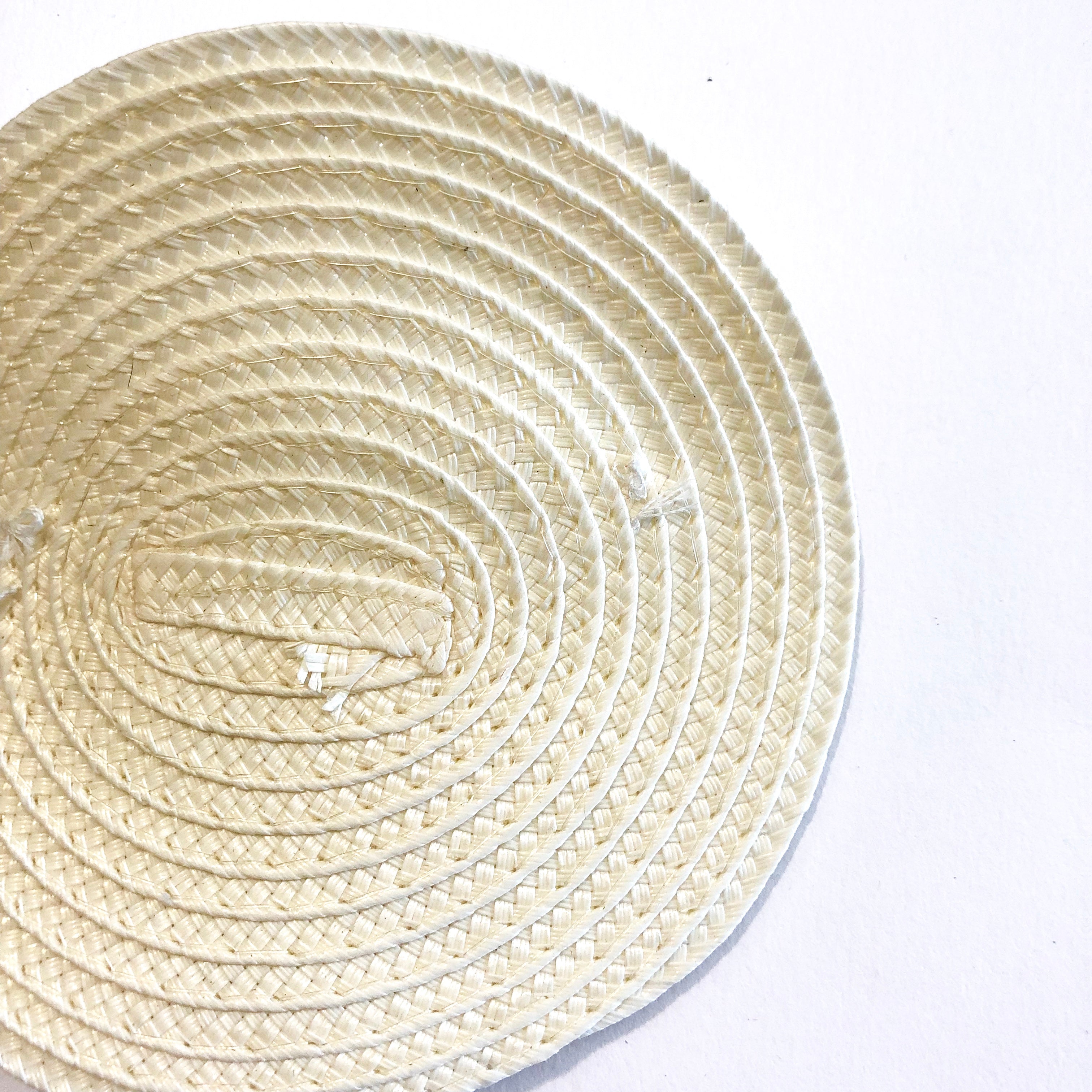 Polybraid 100mm Round Disc Millinery Fascinator Base with Comb x 5 pcs - Ivory ((SECONDS))