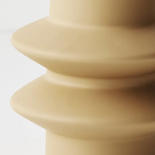 Ceramic Lucena Vase (21.8cmHx12.5cmD) - Mustard