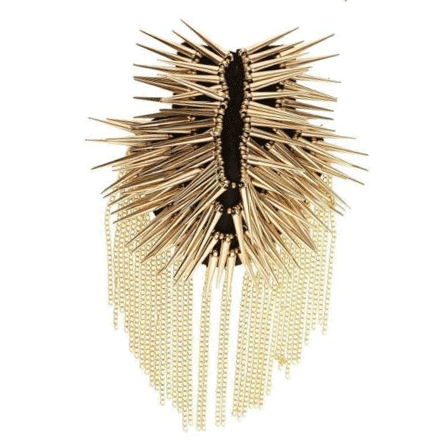 Gothic Punk Festival Cosplay Metal Spikes Shoulder Pad Epaulettes - Style 1 Gold