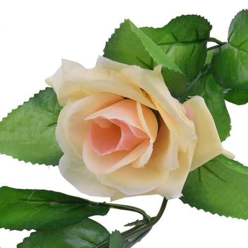 Artificial Silk Flower Rose Garland - Champagne