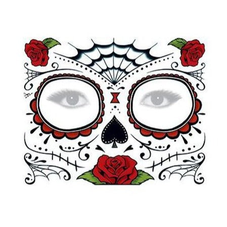 Halloween Day of the Dead Sugar Skull Face TATTOO x 4 pcs - Style 5