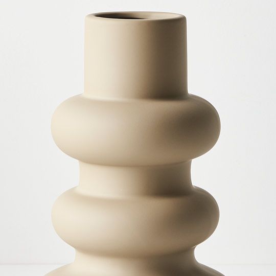 Ceramic Lucena Vase (29.2cmHx17.5cmD) - Sand