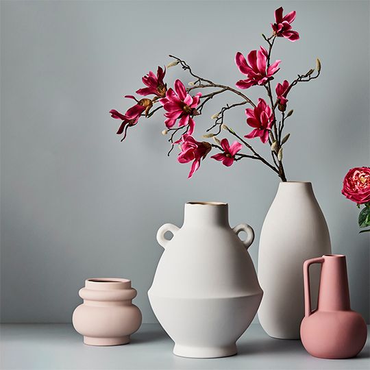 Ceramic Vase Cavo (38cmH x 18.5cmD) - White