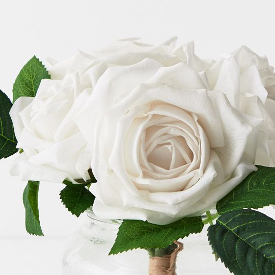 Arrangement Rose Clara Mix in Vase - White