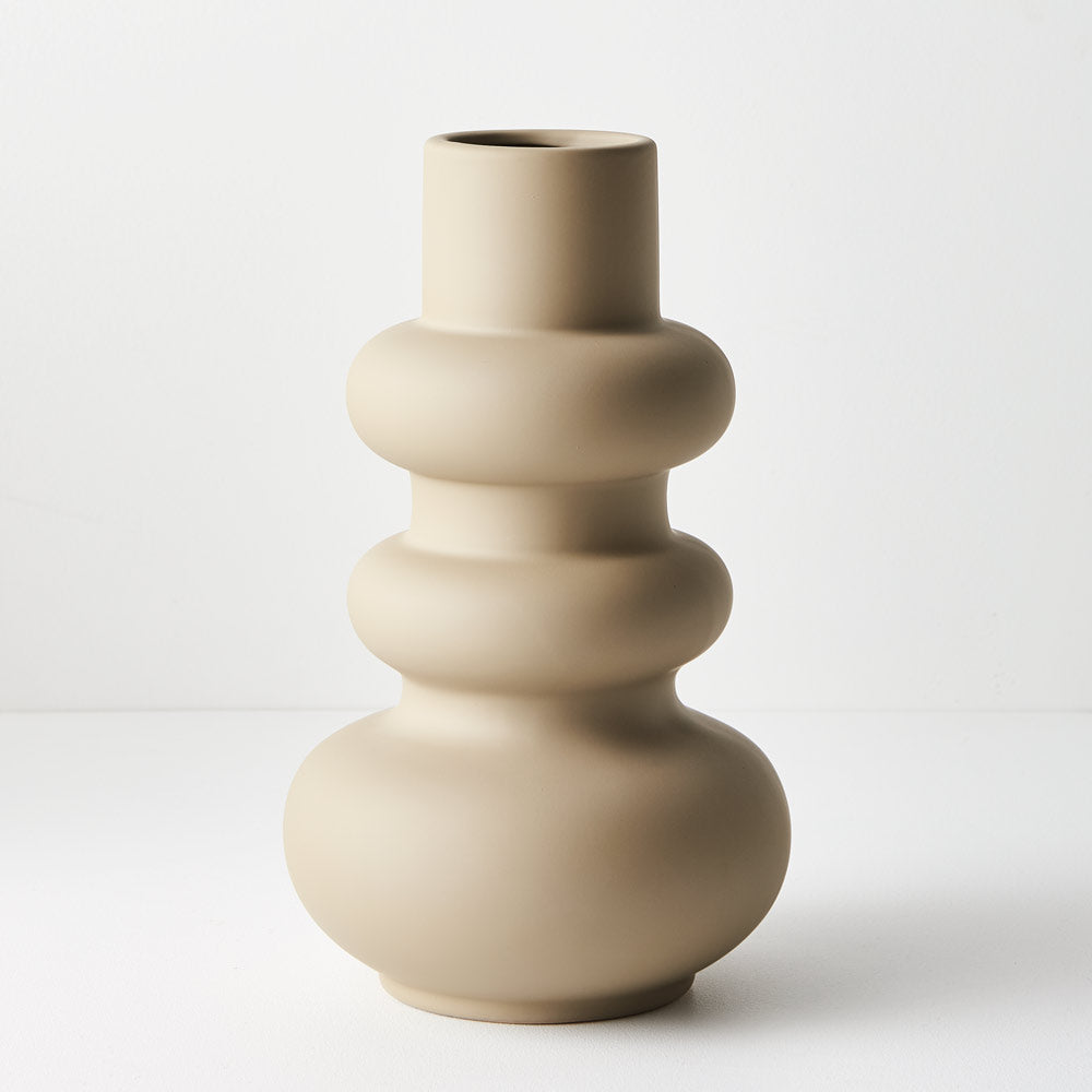 Ceramic Lucena Vase (29.2cmHx17.5cmD) - Sand