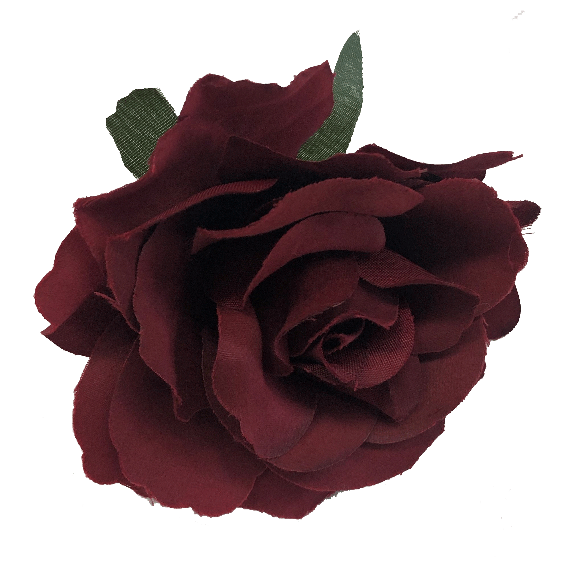 Artificial Silk Flower Head - Burgundy Rose Style 113 - 1pc