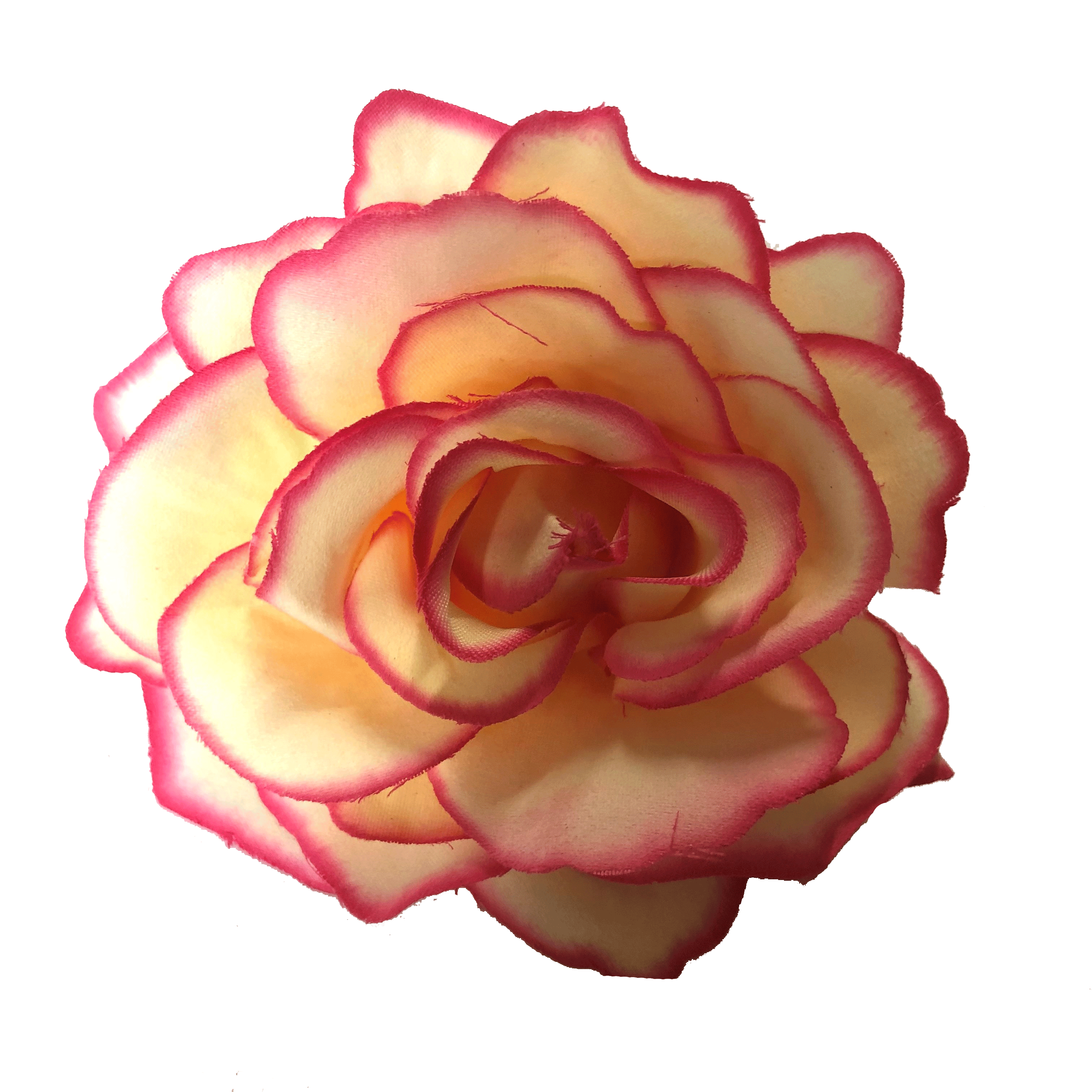 Artificial Silk Flower Head - Pink Custard Rose Style 128 - 1pc
