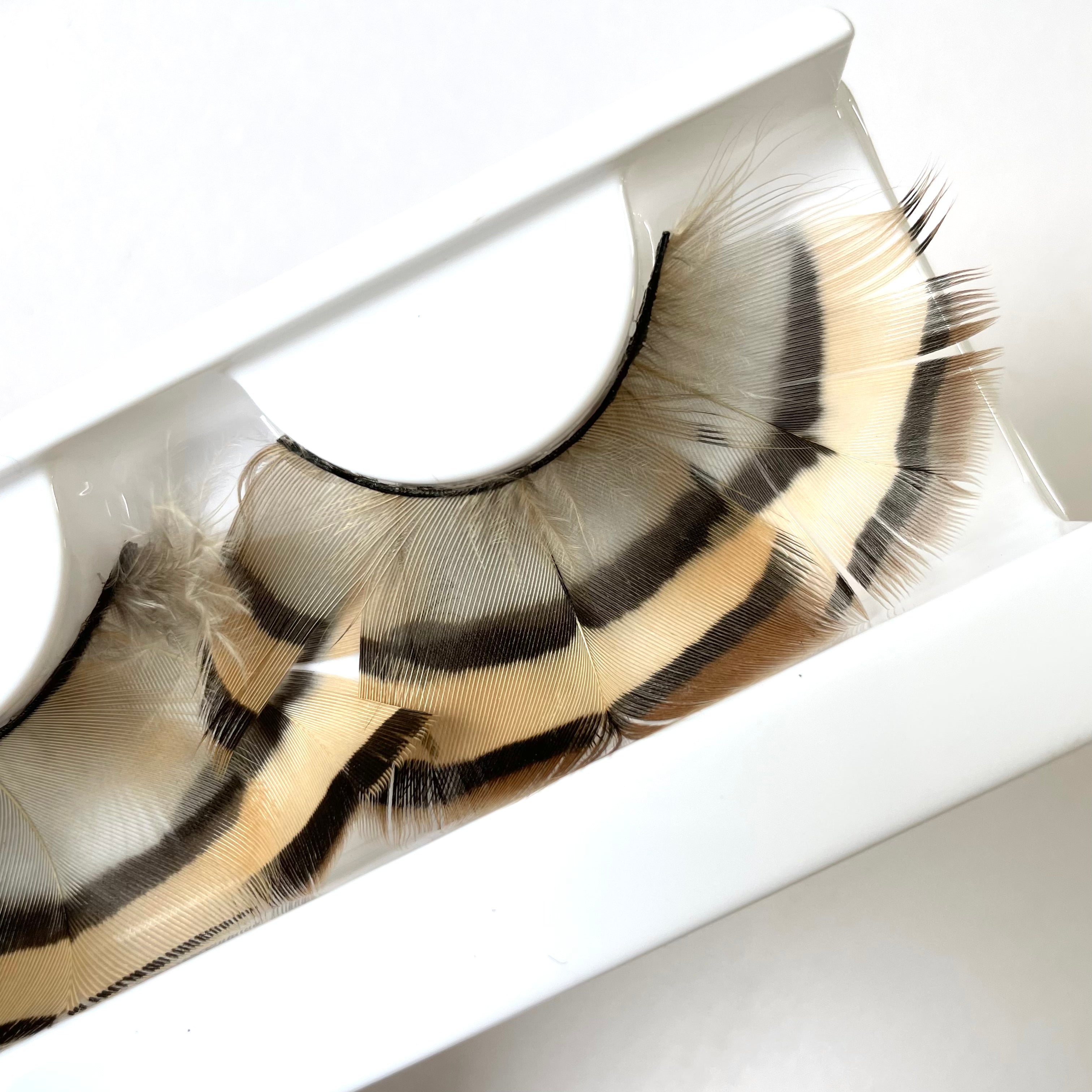 Chukar Partridge Feather Eyelashes - Natural