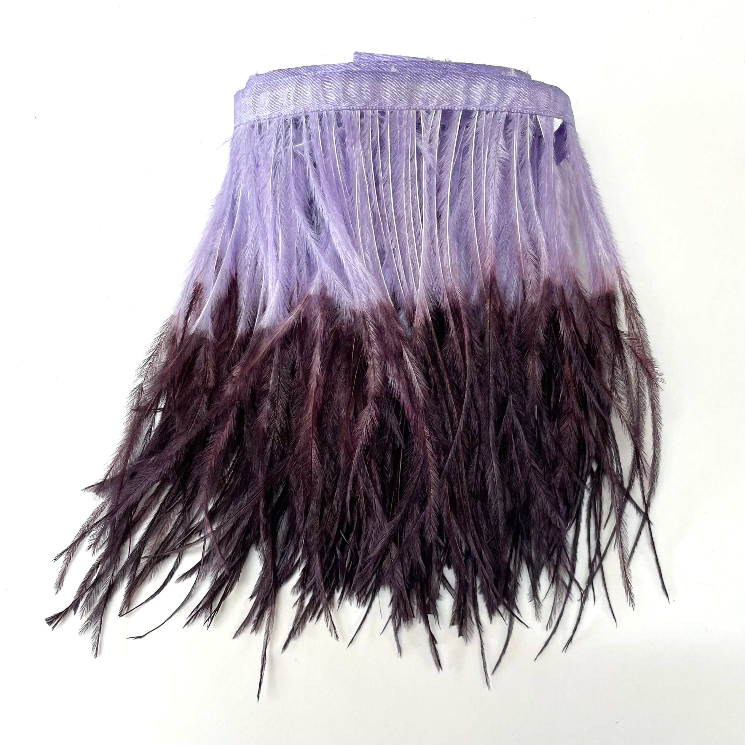 Ostrich Feathers Strung per metre - Two Tone Lilac / Eggplant