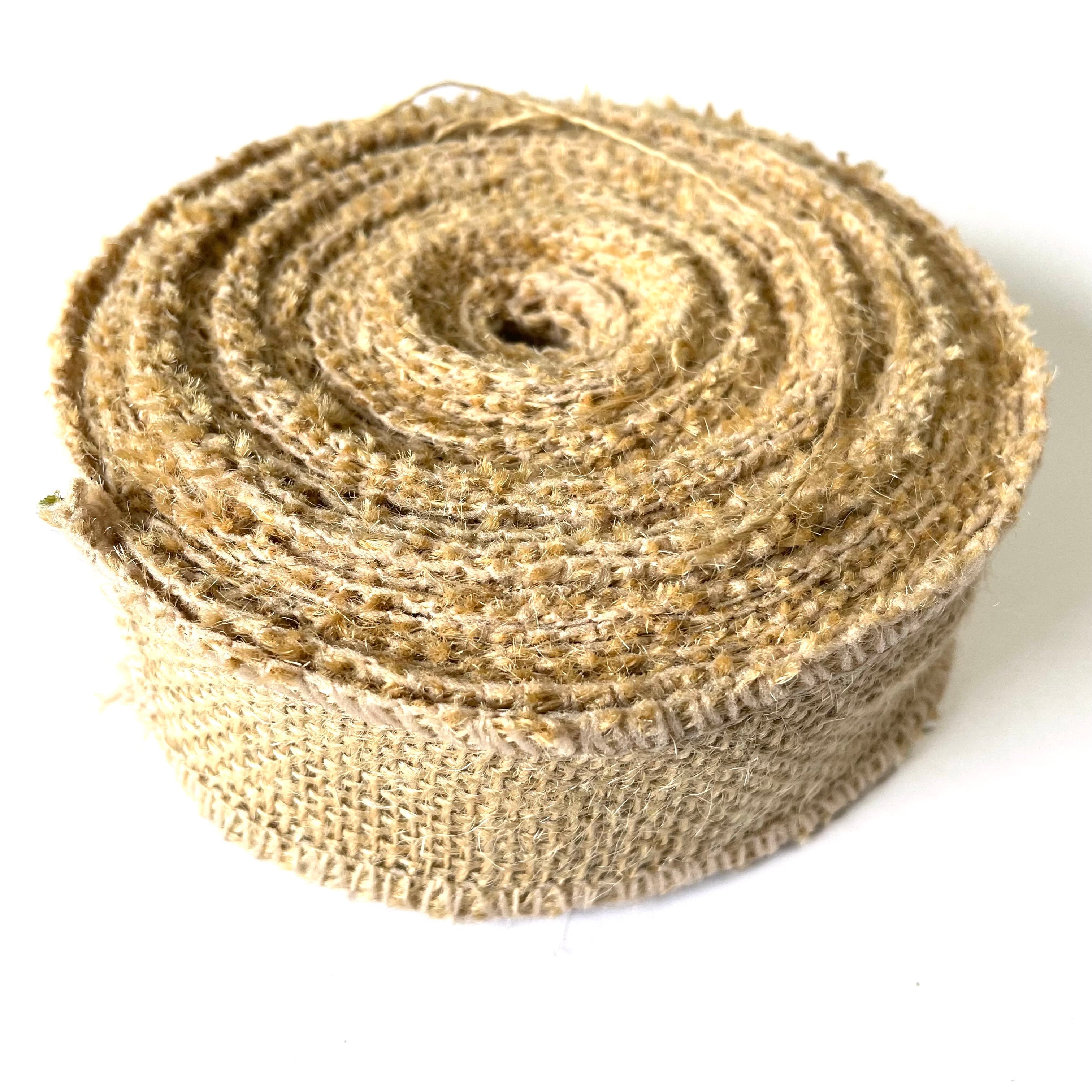 Natural Rustic Christmas Open Weave Jute 40mm Ribbon per 10 mtrs (Style 10)