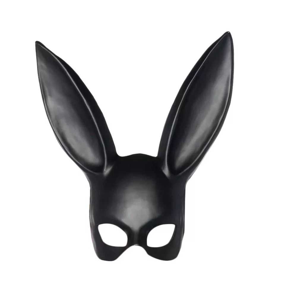 Masquerade Sexy Playboy Bunny Rabbit Ears Mask - Matt Black