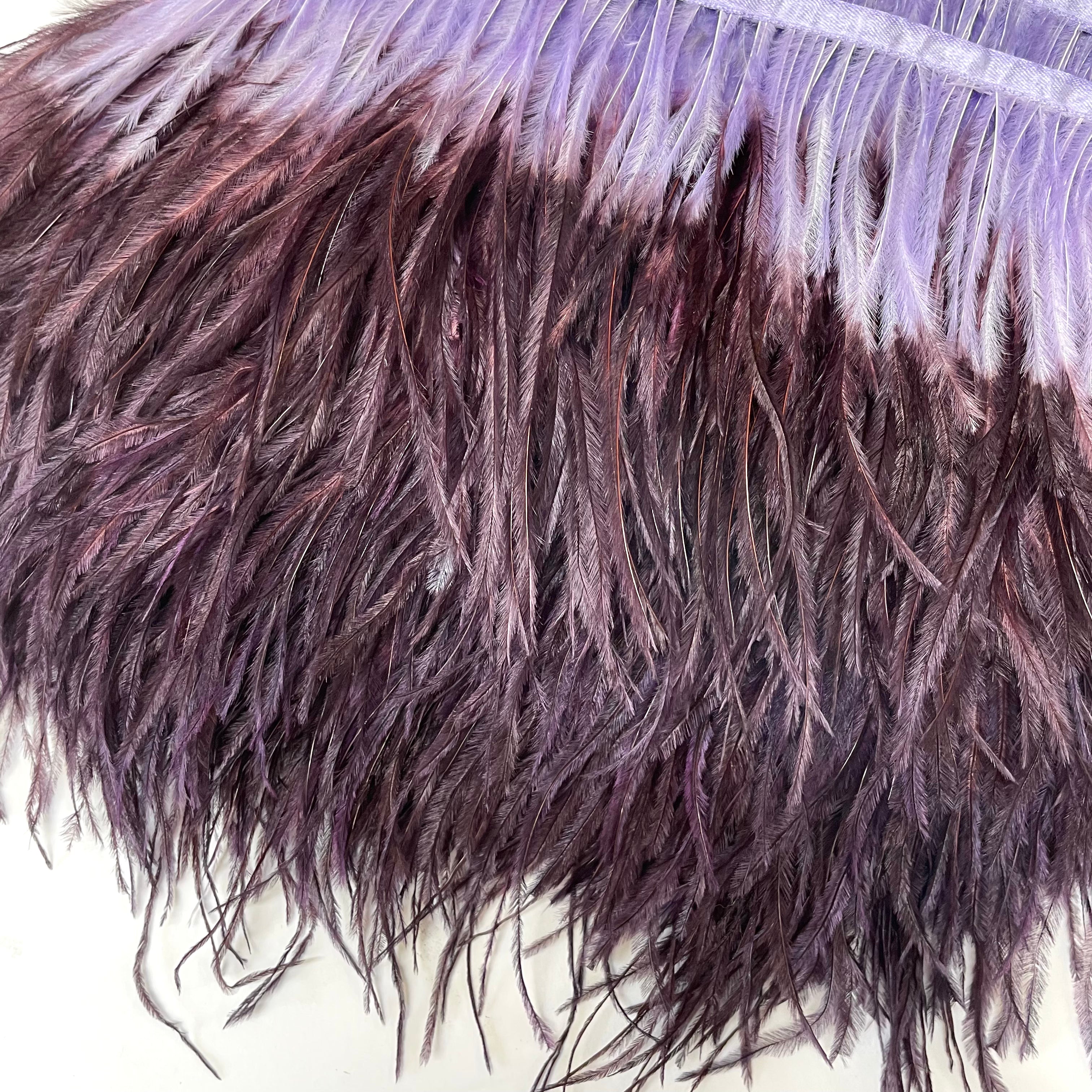 Ostrich Feathers Strung per metre - Two Tone Lilac / Eggplant