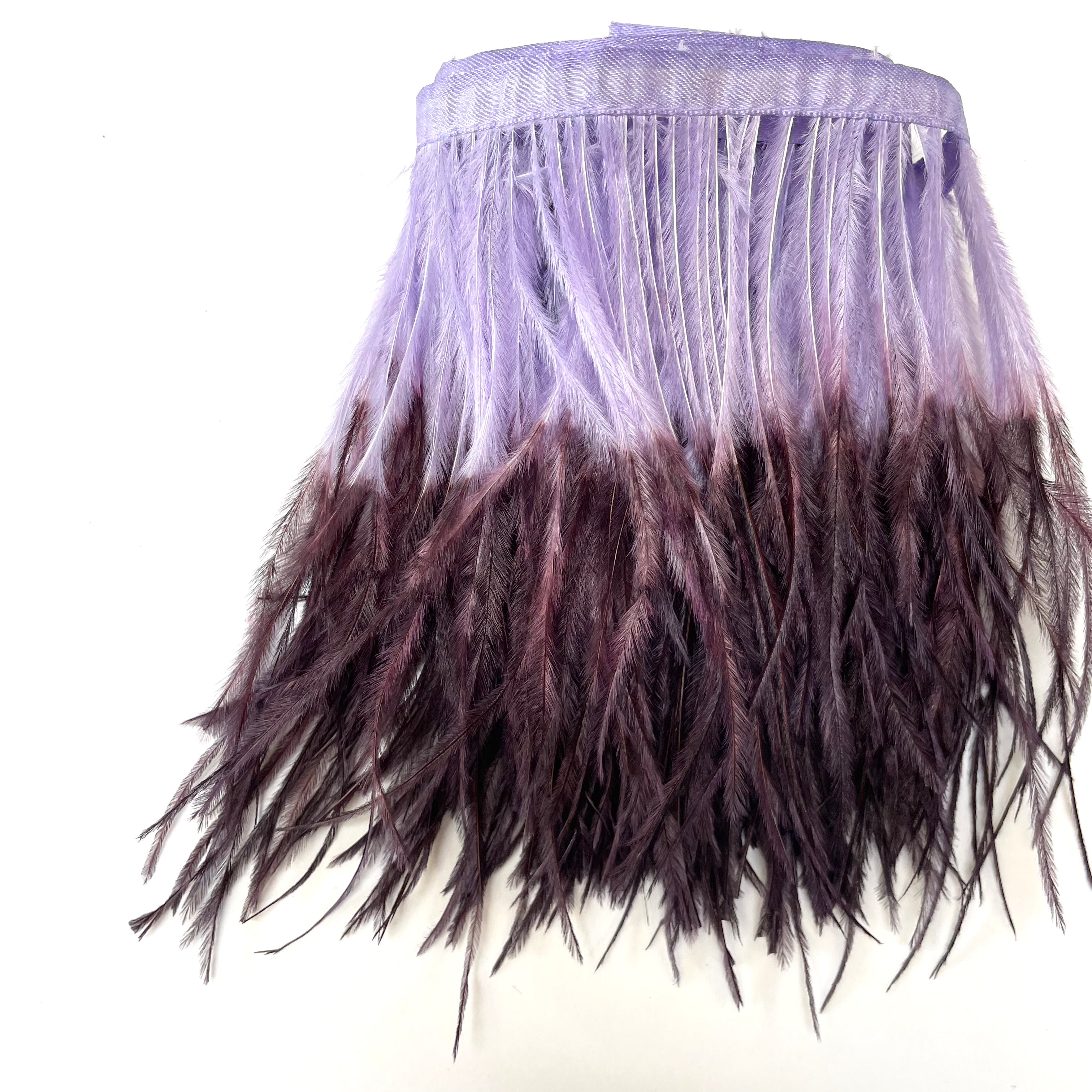 Ostrich Feathers Strung per 10cm - Two Tone Lilac / Eggplant