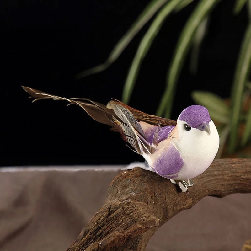 Artificial Realistic Decorative Colourful Foam Feather Birds x 6pcs (Style 5)