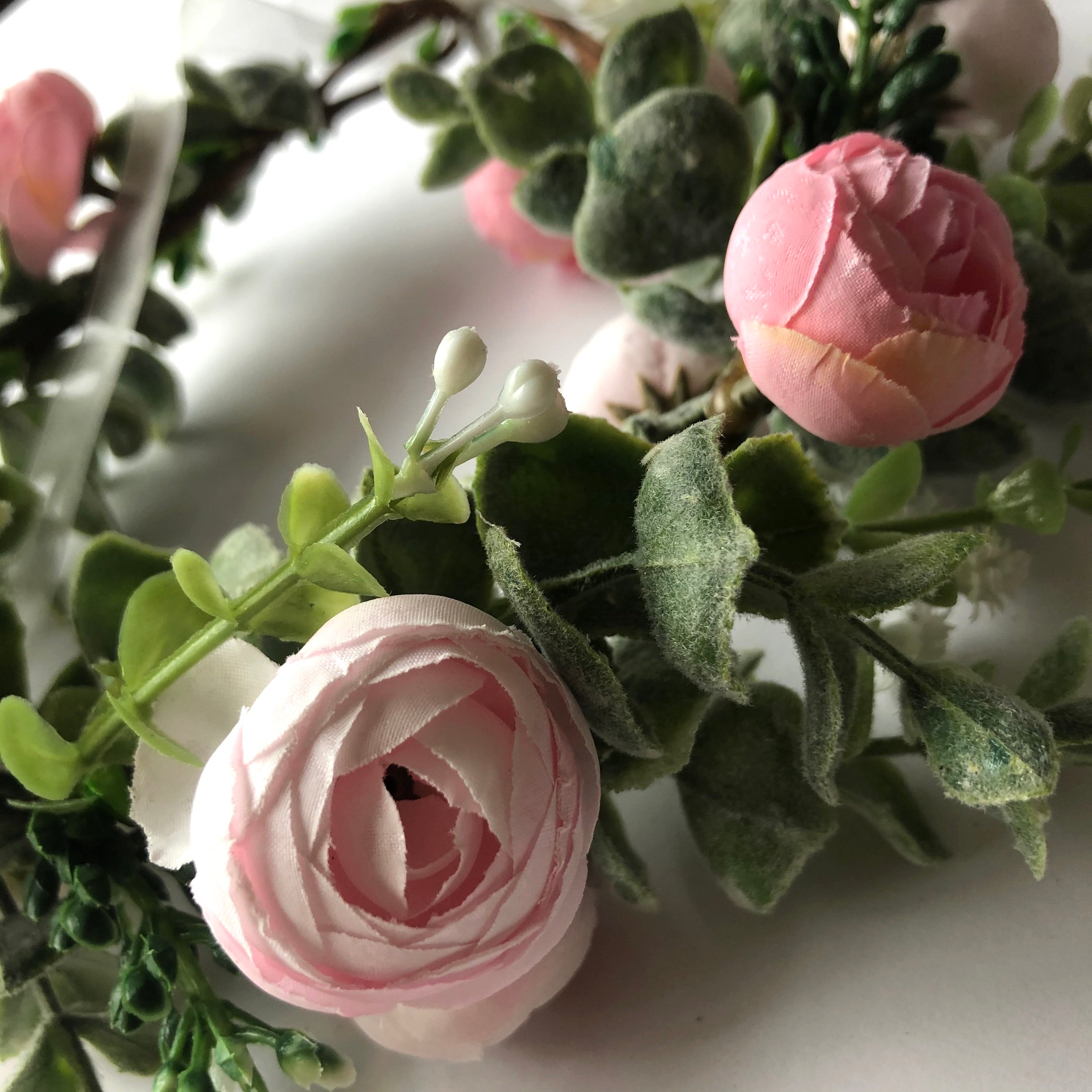Flower Girl / Holy Communion Floral Flower Crown - Pink
