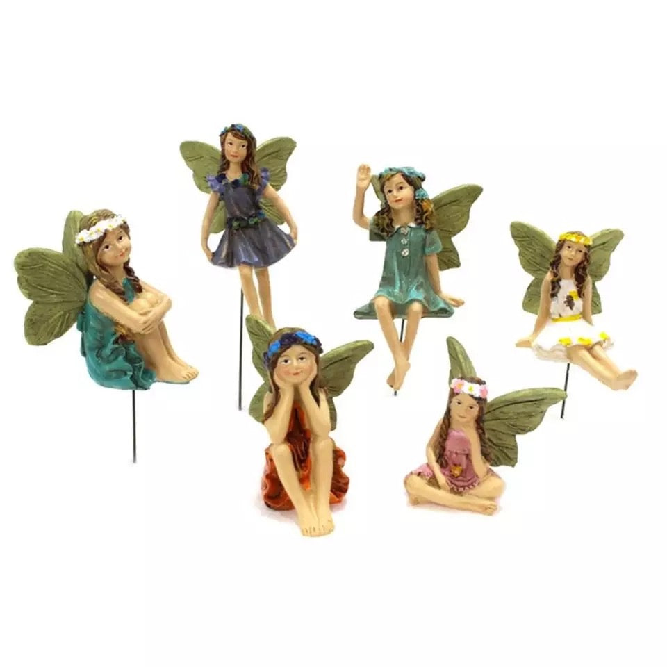 Miniature Fairy Garden Terrarium Fairy Pixie Figurines Ornaments 6 pack