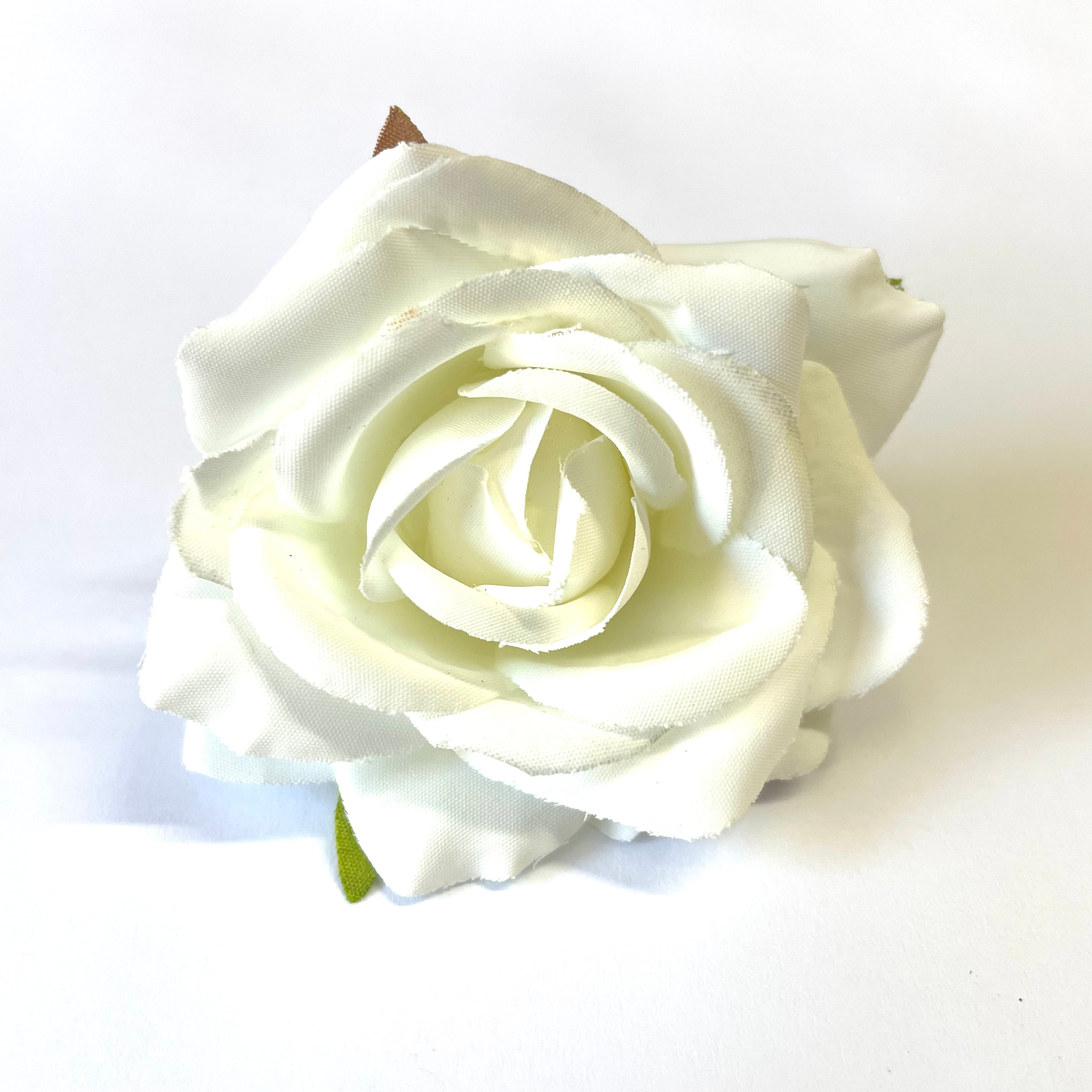 Artificial Silk Flower Heads - Off White Rose Style 123 - 1pc