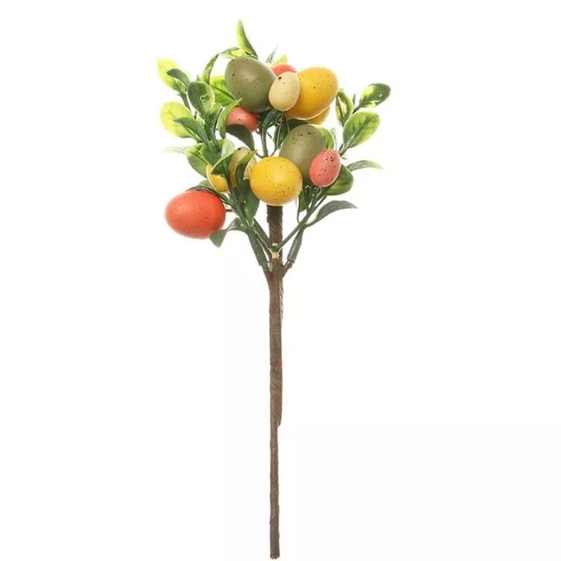 Artificial Easter Egg Tree Branch with Leaves Spray (Style 3)