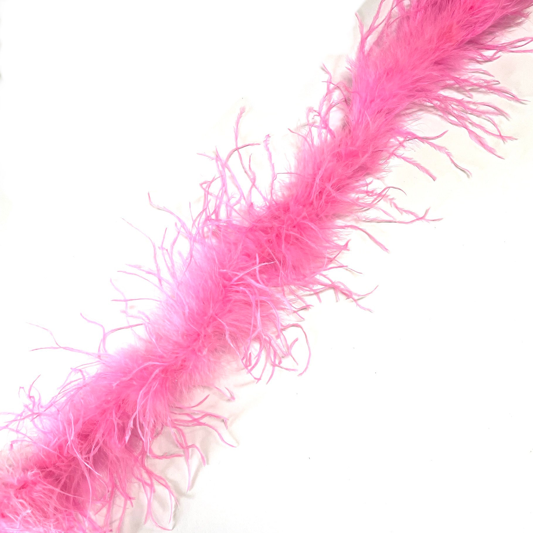 Ostrich & Marabou Feather Boa Trim per 10cm - Hot Pink