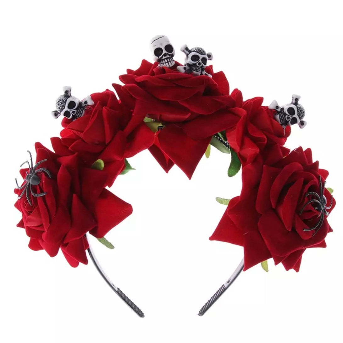 Halloween Day of the Dead Floral Flower Headband - Style 4
