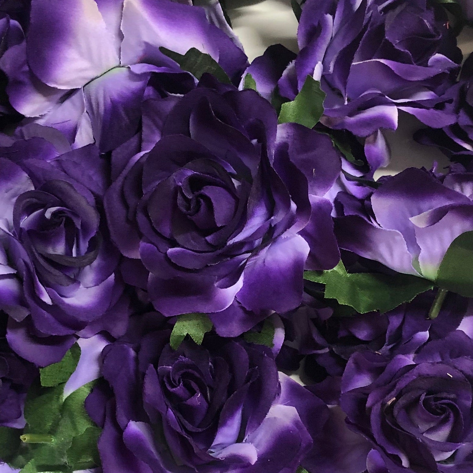Artificial Silk Flower Head - Dark Purple Rose Style 127 - 1pc