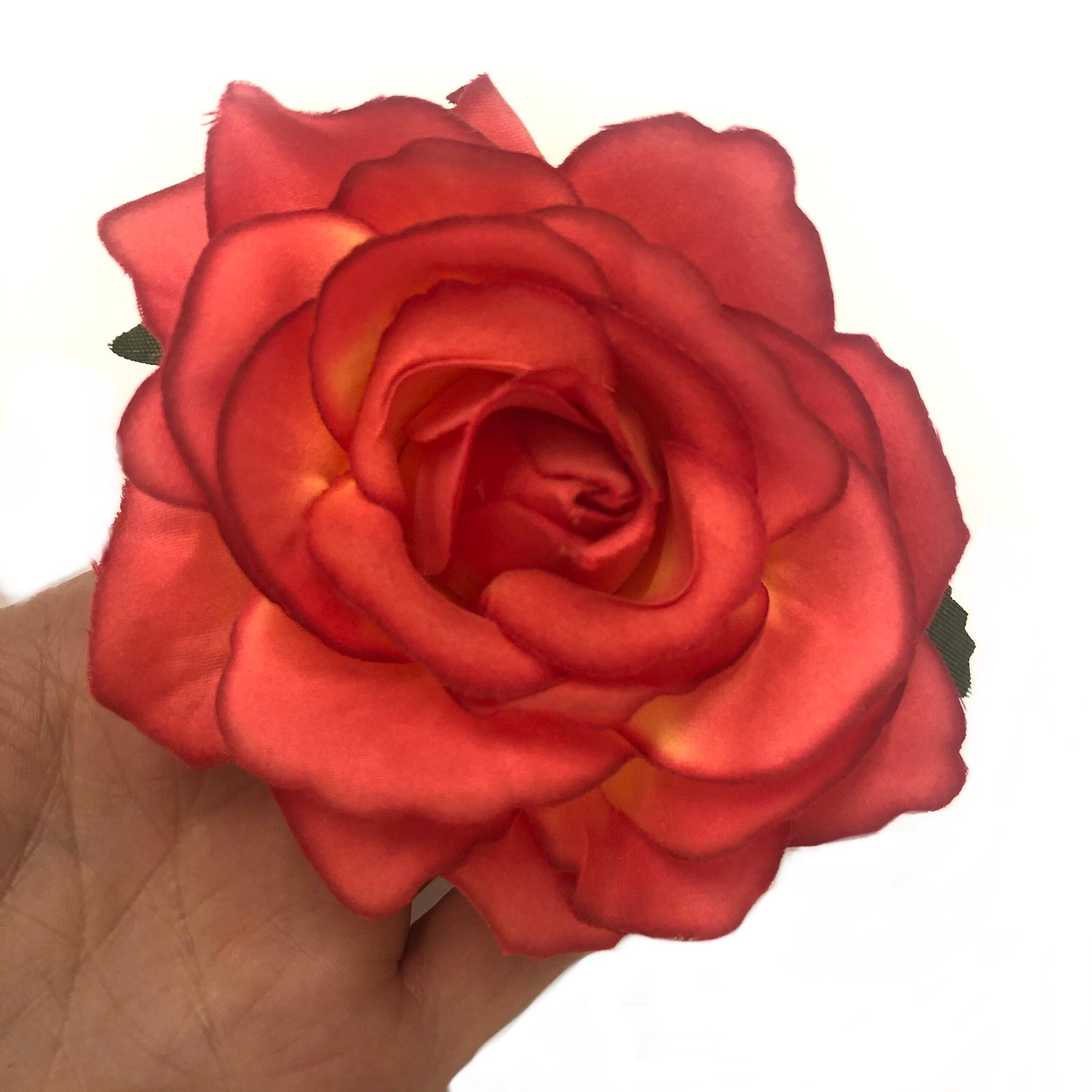 Artificial Silk Flower Head - Coral Rose Style 41 - 1pc