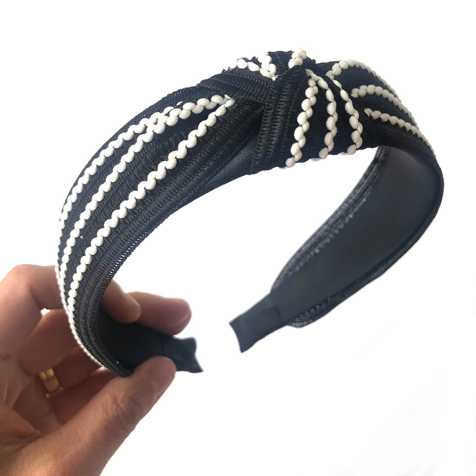 Fabric Wide Knot Ladies Women  Headband  - Style 6 Black
